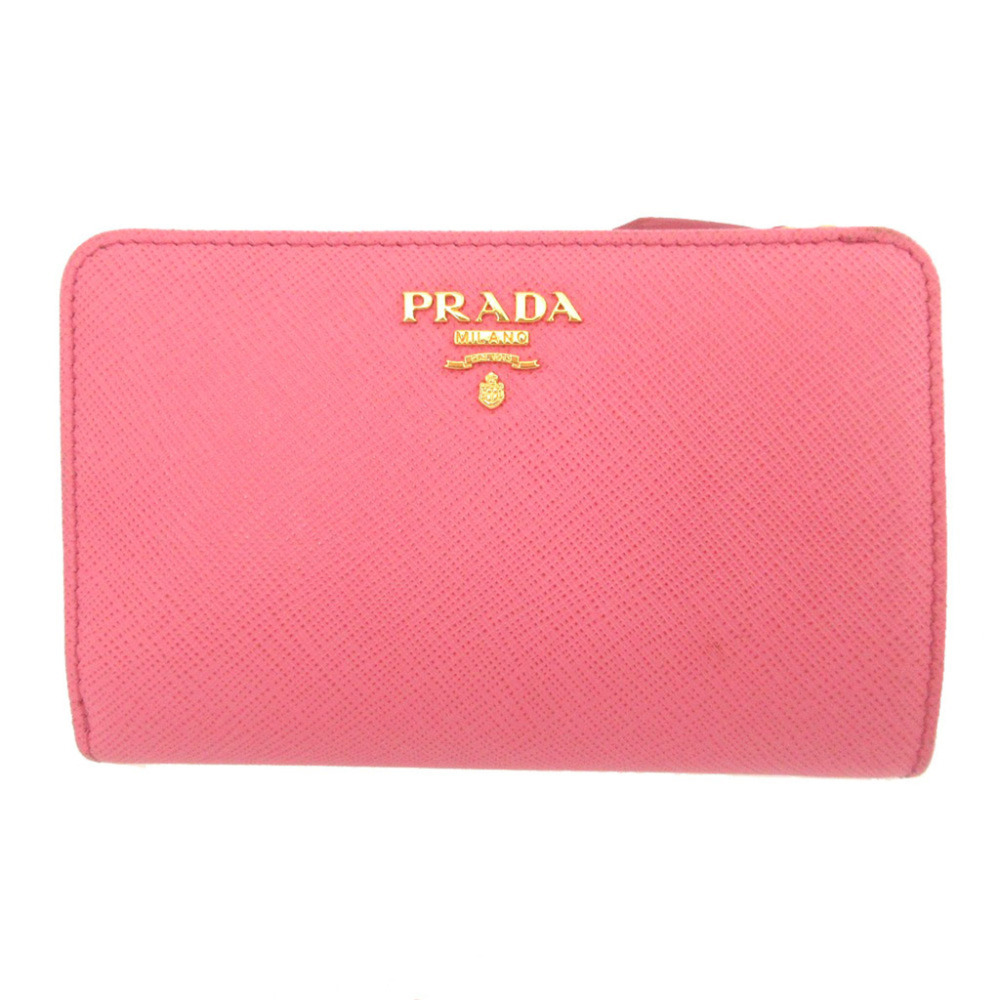 Prada 1ML225 Saffiano Leather Pink Bi-fold Wallet 1054PRADA